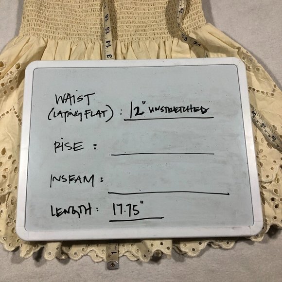 Zara Womens XS Tiered Eyelet Skirt 100% Cotton Cream Pale Yellow - Picture 14 of 14